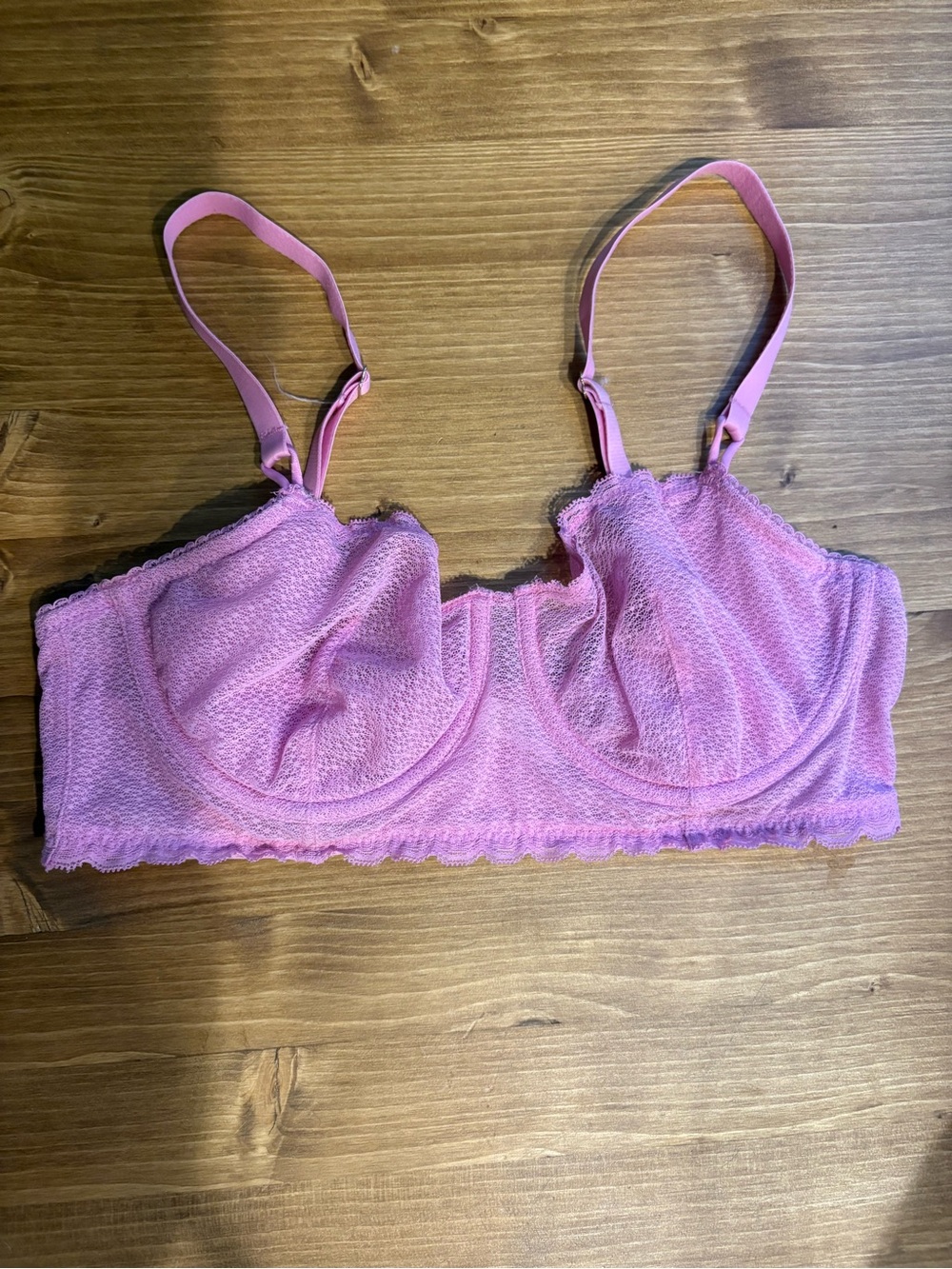 Auden Light Pink Lace Longline Underwire Bra
